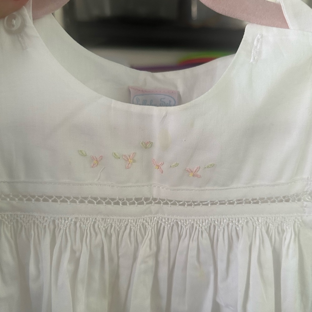 Little English White Smocked Dress